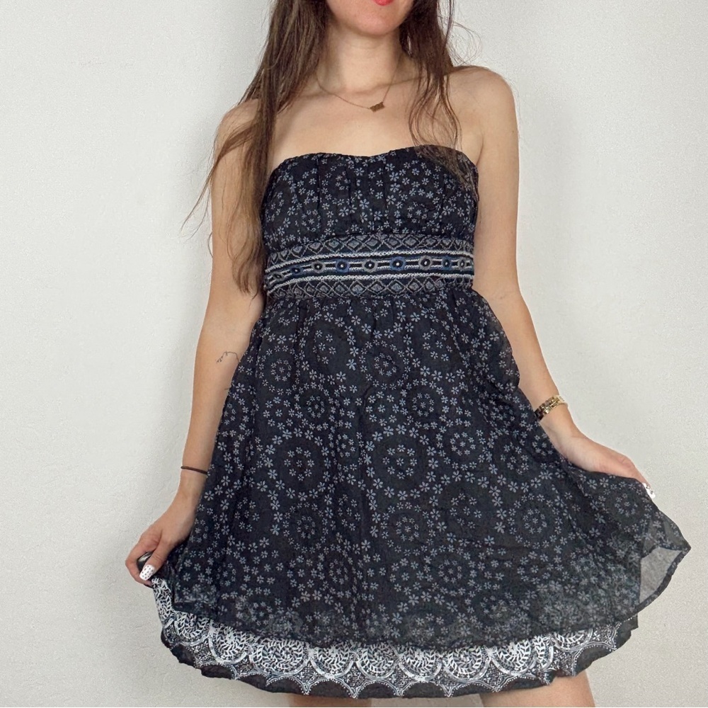 Vintage Y2K Free People Size Strapless Embroidered Dress - Picture 2 of 12